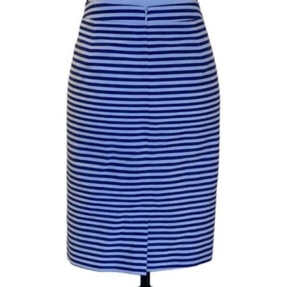 Halogen Womens Blue White Striped Straight Pencil Skirt Size 14 Lined Classy - Picture 4 of 16